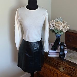 Glazed Black Leather Mini Skirt Y2K Sz 5